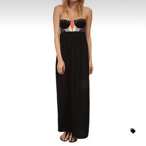 Rip curl Bonita maxi dress beach summer dress gorgeous neon embroidery XL jr.